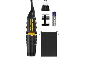 Wahl Extreme Grip Detail Trimmer, Painless Eyebrow & Facial Hair Trimmer for Men Women, 2-in-1 Personal Trimmer, Nose, Ear, Eyebrow, Washable Heads, Cordless, Battery-Operated