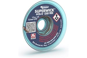 MG Chemicals 426-LF Trenza fina para desoldar Super Wick para soldadura sin plomo, 0.10 "de ancho x 5 'de largo