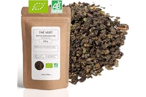MES THÉS Thé Vert bio aromatisé Menthe Marrakesch - 100g (40 tasses) - Thé en vrac 100% agriculture biologique - Mes-Thés