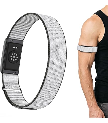 GIOPUEY Cinturino Bicefale In Nylon Elasticizzato Per Amazfit Helio – Regolabile, Traspirante, Unisex – Nero/Grigio