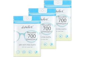 LIFEART 3 Pack Anti-Fog Wipe, Eyeglasses Cleaning Cloths, Cleaning Wipe for Eyeglasses, Tablets, Screens, Lens Wipe for Camera Lenses