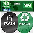 Pixelverse Design Recycle Trash Bin Logo Sticker - 4" x 4" - Organize & Coordinate Garbage Waste from Recycling - Great for Metal Aluminum Steel or Plastic Trash Cans - Indoor & Outdoor (10 Pack)