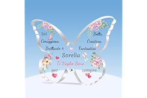 HZBLAZ Sorella Acrilico Placca Ispiratore Regalo Laurea Targhe e Cartelli Decorativi Donne Compleanno Natale Apprezzare Farfalla Segno Decorazione Casa Incoraggiare Ricordo Capodanno