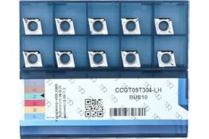 CDBP Plaquette de tournage CCGT 09T304 CCGT32,51 pour l'usinage en finition de matériaux en aluminium, 10 pièces