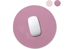 YingStar Alfombrilla de Ratón de Cuero PU Redonda Alfombrilla para Ratón Impermeable PU Leather Doble Cara Mouse Mat Antideslizante Diámetro 250 mm Mouse Pad Piel para Oficina PC Ordenador Juego