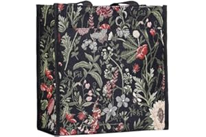 Signare Tapestry Shoulder Bag Shopping Bag for Women with Garden Flower and Creatures