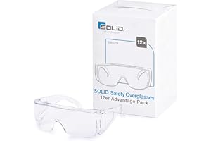 SOLIDWORK SOLID. Occhiali protettivi da lavoro - Pacchetto di valore 12 pezzi | Sovra occhiali anche per portatori di occhiali con perfetta vestibilità e protezione laterale | Antigraffio, antiappannamento