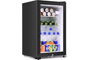 Rubik Mini Fridge Glass Door 62L, With Key Lock, Beverage Cooler for Commercial Use