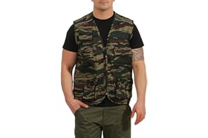 Mivaro Herren Safari-Weste mit vielen praktischen Taschen, funktionale Arbeitsweste, Outdoor-Weste