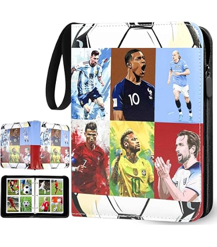 Album Collection Cartes De Football – 50 Pages – Capacité 900 Cartes – Avec Poignée Et Fermeture Éclair