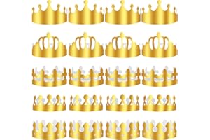 Abeillo 20 Pezzi Corone di Carta d'oro, Corone di Compleanno, Cappello Regolabile di Carta d'oro per Bambini Adulti Festa di Compleanno Celebrazione Feste di Anniversario (5 stili)