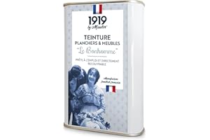 1919 BY MAULER - Teinture bois, meuble & parquet Le Bonhomme - Noir Wengé - 0,5L - Protège contre les taches grâce à un fond dur intégré