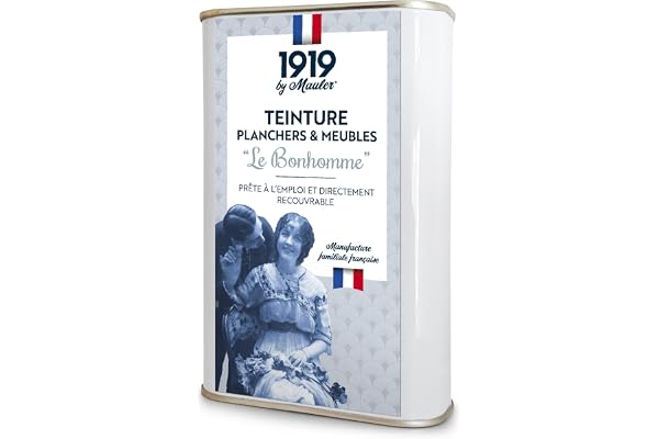 1919 BY MAULER - Teinture bois, meuble & parquet Le Bonhomme - Chêne Foncé - 1L - Protège contre les taches grâce à un fond dur intégré