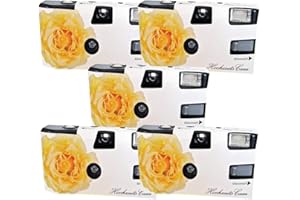 1A PHOTO PORST 5 x PHOTO PORST Mariage Caméra/Appareil Photo jetable Crème Rose (avec Flash et Piles, 27 Photos, ISO 400 Fuji chacune)