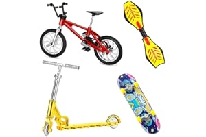 QINIFIFY Mini Juego de Juguetes para Dedos, 4 Piezas Patinetas de Dedo Bicicleta de Dedo Scooter de Dedo Tabla de Bbalanceo de Dedos Juegos de Juguetes de Movimiento de Yemas de los Dedos para Regalo de Niños