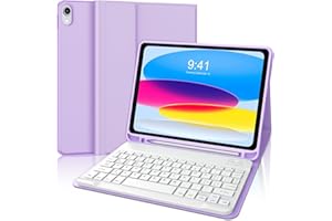 JADEMALL Tastiera iPad 11 Generazione A16 2025/iPad 10 Generazione 10.9" 2022, Custodia Tastiera per iPad 10/11 Generazione, Italiano QWERTY Bluetooth Rimovibile con Supporto Pencil, Viola Chiaro