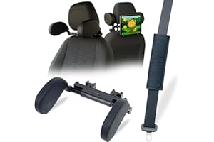 HOLA HOME Reposacabezas Coche Niño + Protector Cinturon Coche, Pack Reposacabezas Coche Incluye Funda Cinturon Coche, Soporte Cabeza Niño Coche, Sujeta Cabezas Coche, Apto para Niños Adultos