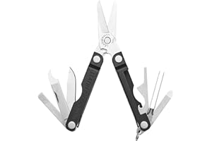 Leatherman Micra - Llavero Multiherramienta de Acero Inoxidable con Tijeras de Resorte y 9 Herramientas, Jet Black