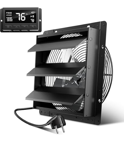 Badkamerventilator Stil Metaal Hon&Guan Industriële Afvoerventilator 200 Mm - Met Terugslagklep, Stil, Voor Garage & Keuken Ventilator Muur