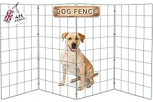 P DOT WOLF Conka Pets – Outdoor Dog Fence – Wire Garden Barrier for All Sized Dogs – 1 Metre High – 10cmx12cm Mesh Stops Dogs from Jumping - Portable, Strong, Durable and Foldable - Covers 4ft/1.2 Metre Gap