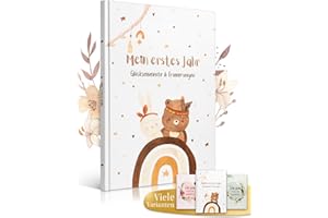 ‎EULENTALER EULENTALER® Das Original Babytagebuch Boho I Von Pädagogen gestaltet I Mit süßen Waldtieren & stabilem Papier I Viel Platz für Fotos I Babyalbum Mein erstes Jahr – Geschenk zur Geburt & Babyparty
