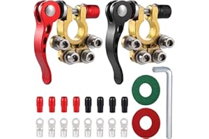 Zocipro 2 Stück Batterieklemmen 12V 4-Wege, Polklemmen Autobatterie 12V Schnellverschluss Sicher Geklemmt Batterieklemmen mit Korrosionsschutzpad für PKW, Transporter