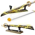 QLT Demon Slayer Sword Building Set Sword Ideas Anime Cosplay Zenitsu Katana，Samurai Sword Building Set for adult boys 6-16+ with scabbard holder（Compatible With Lego 956 pcs）