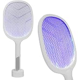 CurrentBazaar Type-C Rechargeable UV Light Fly Racket 1200mAh 3000V Output Stand Upright UV Purple Light Electric Racket Kill Fly