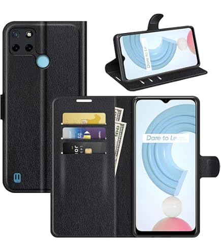 Custodia Libro Magnetic Per Realme C21Y E C25Y – Nero, Con Protezione Schermo Inclusa