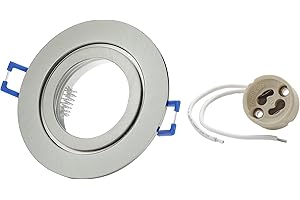 Sweet Led 1x marco empotrable incluido casquillo GU10 - IP44 foco empotrable para baño, foco LED empotrable redondo de aluminio - Ø 84mm, cromo cepillado