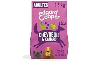Edgard & Cooper Croquettes Chien, (Chevreuil & Canard, 2.5kg), Sans Céréales, Viande fraîche et protéines de qualité, Vrais ingrédients pour chiens, Hypoallergénique, Sans sucres ajoutés
