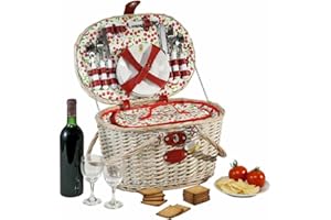 Les Jardins de la Comtesse Picknick-Korb Cheverny - Praktisch und solide - 44 x 31 x 24 cm - Aus hochwertigem Geflecht