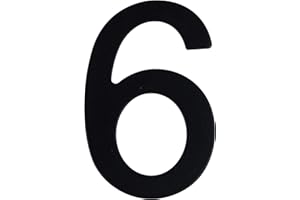 EXTIFF Numero civico in acciaio inox nero opaco, adesivo, altezza 76 mm, numero civico design