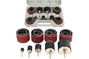 FreeTec 25 Pezzi Tamburo Abrasivo, Cilindri Abrasivi Grana 80 e 120, Manicotti Abrasivi per Trapano con Tamburi Abrasivi in Gomma, 1/8" e 1/4" Cilindri Abrasivo Levigatura a Tamburo per Legno