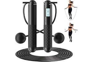 TOGETDREAM Cordless Skipping Ropes for Adults, Skipping Rope with Counter Wireless Skipping Rope Smart Digital Gravity Ball Jump Rope Jump Rope Machine Skipping Ropes for Fitness Exercise