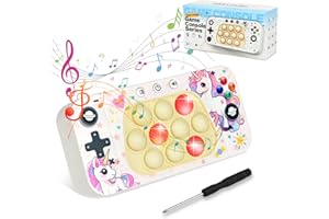 Ainiv Quick Push Pop It Game Sensory Fidget Toy, Unicorn Popit Game Controller, Light Up Electric Pop It Fidget Game, Puzzle Pop Game Fidget Toys, Push Pop Stress Toys Fun Present for Kids & Aldults