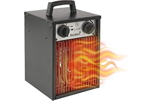 MaxxHome Radiateur Soufflant 2000 W - 95m² - 23x24x28 cm - Convecteur Mobile - Chauffage d’Atelier - Radiateur Électrique - Chauffage - Poêle d’Atelier - Aérotherme - 240 V