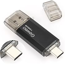 Chiavetta USB 128 GB Con Crittografia Impronta Digitale, Doppia Interfaccia USB-C E USB-A, Backup Foto/video In Un Clic
