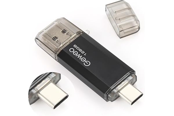 CLé USB 128Go, 2 en 1 OTG Flash Drive USB 2.0 Type C Pen Drive 128 Go Memory Stick pour Smartphone, PC, Ordinateur Portable Stockage de Données (Noir)