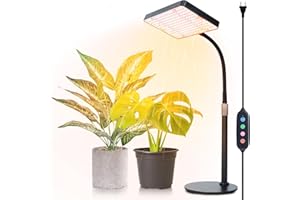 FRGROW Pflanzenlampe LED mit 4/8/12 Hr Timer, Vollspektrum Pflanzenlicht für Zimmerpflanzen, Pflanzenleuchte LED, Vollspektrum Pflanzenlampe 208 LEDs, Wachstumslampe für Pflanzen, Daisy Chain Funktion