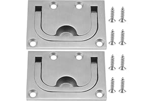 UBERMing 2 Trappes Affleurantes pour Bateaux Poignée Marine en Acier Inoxydable Trappe Encastrée pour Bateau Poignée de Traction Encastrée avec 8 Vis pour Casier d'armoire Marine Yacht Boat