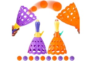 Jesitai Activité de Jeu d'intérieur et d'extérieur pour Enfants, Jeu de Flipper avec 2 paniers lanceurs et 10 balles, Cadeau de fête d'anniversaire pour Enfants de 4 5 6 7 8 10 12+
