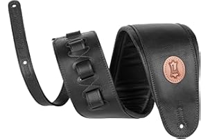 Levy's Leathers MSS2-4-BLK - Correa para bajo y guitarra de cuero, color negro