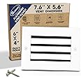 Advanced Aluminum Return Grille - 6x4 Inch Ceiling or Wall Vent Cover - Rustproof- Fixed Blades- No Louver, No Filter, Without Damper.[Front Grille Size: 7.6" x 5.6"][Duct Hole Size: 6" x 4"]