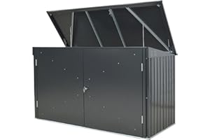 tepro Universalbox Store Max aus Metall, abschließbar, wetterfest & wartungsfrei, galvanisiertes Stahlblech & Zinkstahlrahmen, aufklappbares Dach & Doppelflügeltür, ca. 232,5 x 104,5 x 132 cm
