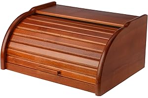 GALICJA Panera de madera Bretto – Panera moderna – Almacenamiento de pan – Panera de madera – Panera de madera – Panera de madera – Panera – Panera Retro – Caja de pan – 38 x 29 x 18 cm nogal