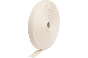 Kraftz 100% Cotton Bias Binding Tape 50m | Cotton Tape for Bunting with Herringbone Pattern Weaving | Perfect for Crafts or Dressmaking (12mm, Natural)