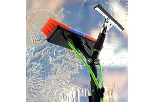 Maxblast Wasserführende Teleskopstange zur Fensterreinigung Glasreinigung Gebäudereinigung Wasserteleskopstange Fenster Abzieher Bürste bis zu 9m ausziehbar 3 kg schwer + MAXBLAST 3-Wege-Adapterstück