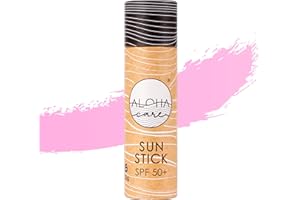 ALOHA CARE Aloha Sun Stick SPF 50+ | Protector solar mineral teñido para el surf | Tubo de papel ecológico (rosa)