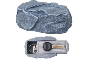 Fokroin Schlüsselversteck für Draußen, Mit Geheimfach, Schlüsselversteck in Stein-Optik, Steinimitat mit Geheimfach, Verstecken Sie Ihren Ersatzschlüssel Im Stein Außen